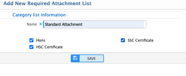 Add new required attachment list